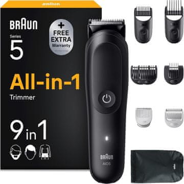 BRAUN Braun All-in-One Series 5 Multigroom, 9-u-1 trimer AIO5535n, crni