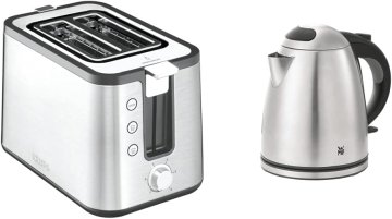 Krups Krups KH442D Toster, nehrđajući čelik, dvostruki kratki utori, srebrna/crna & WMF Stelio Kuhalo za vodu