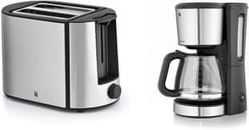 WMF WMF Bueno Pro Toster, nehrđajući čelik, 2 kriške, 6 razina, 870W i Filter aparat za kavu, staklo
