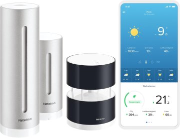 Netatmo Netatmo Pametna vremenska stanica s nosačem, unutarnjim/vanjskim senzorom i senzorom vjetra