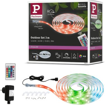 Paulmann Paulmann LED traka SimpLED Outdoor 3m - RGB, 24 LED/m, IP65, prigušiva, 8,5W