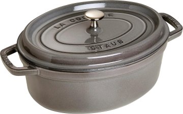 Staub Staub Cocotte ovalni lijevano željezni lonac, 33 cm, 6,7 L, grafit