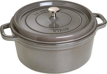 Staub Staub Cocotte posuda od lijevanog željeza 28 cm / 6,7 L, okrugla, grafitno siva