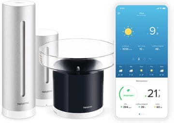 Netatmo Netatmo Pametna vremenska stanica s zidnim nosačem, Wi-Fi, unutarnji i vanjski senzor, mjerač kiše