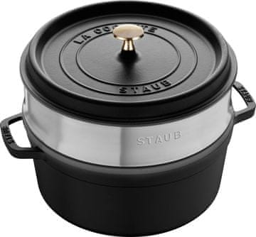 Staub STAUB Cocotte posuda za pirjanje s umetkom za paru od nehrđajućeg čelika, 26 cm, okrugla
