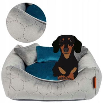 KREVET udobna sofa za male pse 45x45x12 cm SIVO plava