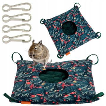 VISEĆA MREŽA s nercem KUĆICA ZA TUNEL Glodavci Zamorac Degu 30×30cm CVIJEĆE