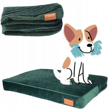 Ortopedski madrac za krevet MEDIUM DOG 90x66x10cm L tamnozeleni