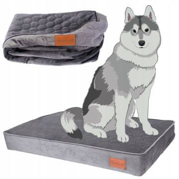 Ortopedski krevet za velikog psa 120x75x10 cm XL SIVI baršun