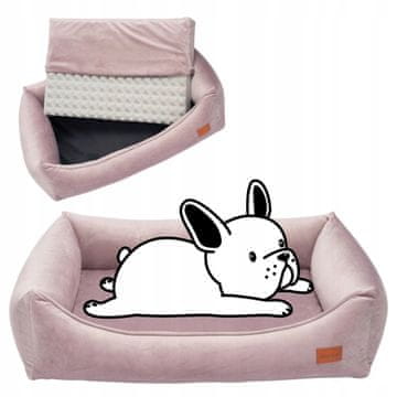 ORTOPEDSKA sofa za malog psa, čivava, maltezer, 70x55x18 cm, , RUŽIČASTA