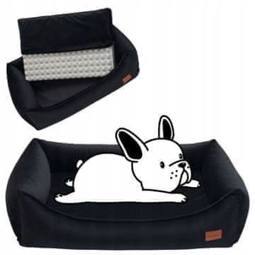 POSTELJINA ortopedska sofa za psa ili štene 70x55x18 cm CRNA