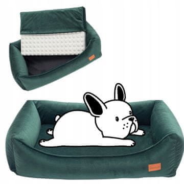 Ortopedski krevet sofa za malog psa štene 70x55x18 cm ZELENA