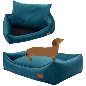 KREVET mekani SOFA za malog psa 70x55x18 cm baršun PLAVA