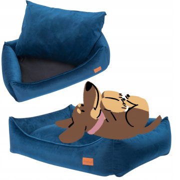 KREVET ZA PSE, TERIJER, MOPS, BIGL, SOFA 90x70x20 cm, PLAVA