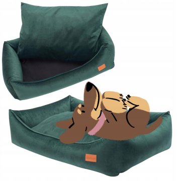 POSTELJINA mekana sofa za psa hrta 90x70x20 cm Baršun ZELENA