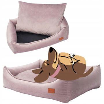 ELEGANTNI SOFA krevet za psa, PUDL španijel, 90x70x20 cm, PINK
