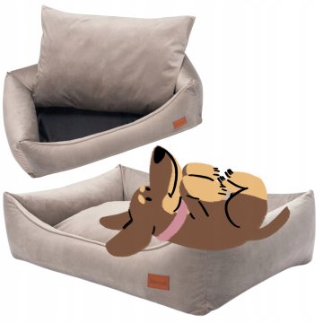 POSTELJINA sofa s jastukom TERIJER bigl 90x70x20 cm L premium BEŽ