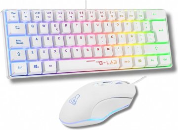 The G-Lab The G-Lab Combo Hydrogen Gaming Tipkovnica i Miš, Bijela, QWERTY ES