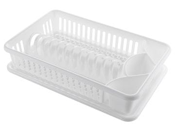 Bentom Lux ocjeđivač posuđa 45x27 cm plastični bijeli ocjeđivač za radnu površinu