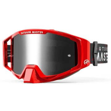 Outdoor master Mustang MTB i motocross zaštitne naočale, crveni okvir – sive leće
