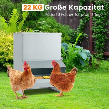Northix Automatska hranilica za perad, kapacitet 22 kg, pocinčani metal