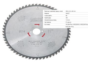 Metabo list pile za drvo 254x30 mm 60Z