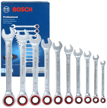 Bosch set ključeva s račvastim čegrtaljkama 8-19 mm CrV 1600A02AU0 10 dijelova
