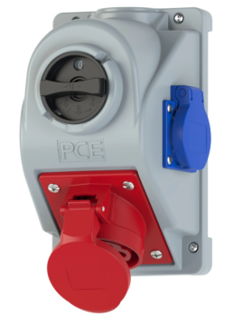 PCE Fiksna utičnica s prekidačem L-0-P 16A 5P 400V + 2x 2P+Z 230V IP44 COMBO-POL 960615421W