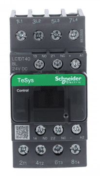 Schneider TeSys Deca kontaktor snage 40A 4P 24V DC 1NO 1NC LC1DT40BL