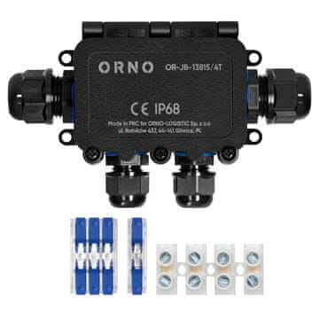 Orno Puszka natynkowa HD IP68, 0,5-6,0mm2 ,2 dławnice M20, 2 dławnice M16, układ T