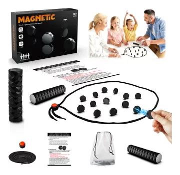 FED MAGNETSKA STRATEŠKA IGRA CRNO KAMENJA - 20 MAGNETA + KONAC + VREĆICA