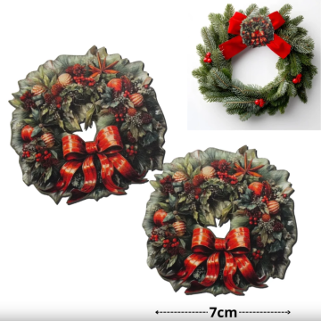Rayher.	 Ukrasna božićna pločica, Vijenac, 7 cm,set 2
