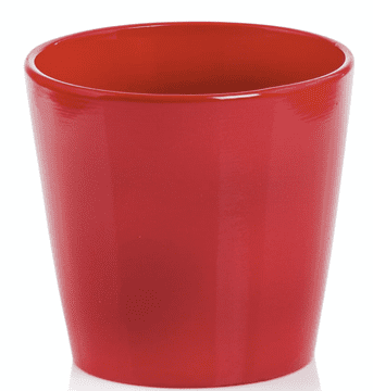 Polnix Doniczka osłonka ceramiczna klasyczna czerwona gładka 15 cm