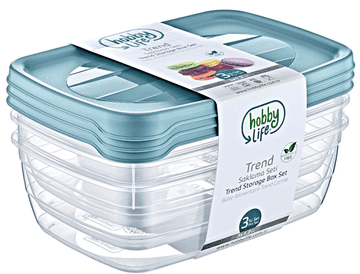 Hobby Life Komplet pojemników Trend Box 1,2 l 3 sztuki