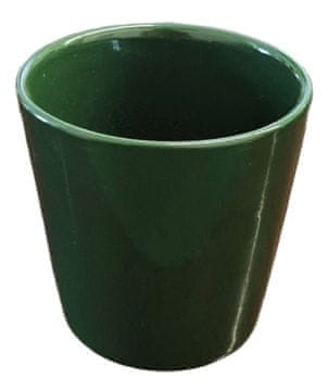 Polnix Doniczka osłonka ceramiczna klasyczna gładka ciemna zieleń 15 cm