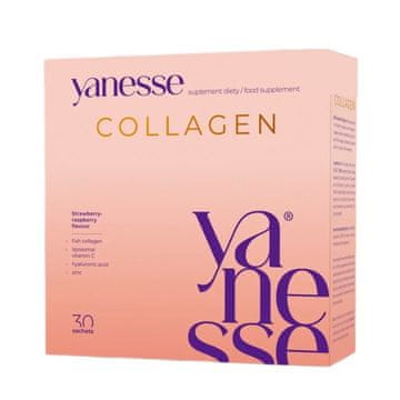 Yanesse Kolagen dodatak prehrani u prahu s okusom jagode i maline, 30 vrećica
