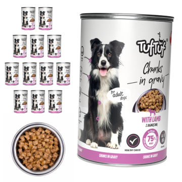 Tuff Stuff mokra hrana za pse Janjetina konzerva 12x415g Komadići u umaku
