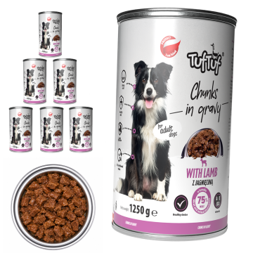 Tuff Stuff mokra hrana za pse s okusom janjetine, konzerva 6x1250g, komadići u umaku