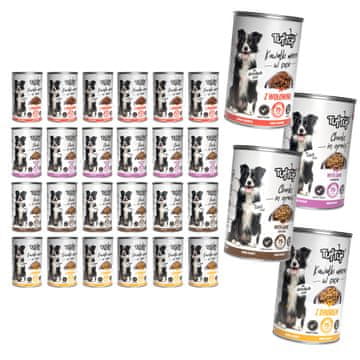 Tuff Stuff mokra hrana za pse Mješavina okusa konzerva 24x415g Komadići u umaku