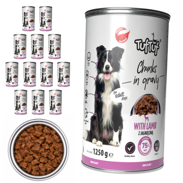 Tuff Stuff mokra hrana za pse Janjetina konzerva 12x1250g Komadići u umaku