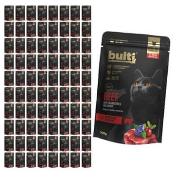 B.U. Superfood mokra hrana za mačke s govedinom i brusnicom, mačjom metvicom 80x100g