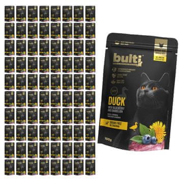 B.U. Superfood mokra hrana za mačke s okusom patke, borovnice i maslačka 80x100g