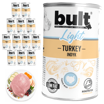BULT LIGHT mokra hrana za pse, konzerva s puretinom 12 x 400 g