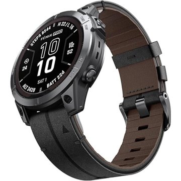 GS Kožni remen Quickfit za Garmin Fenix 5X/6X/6X PRO/7X, crni