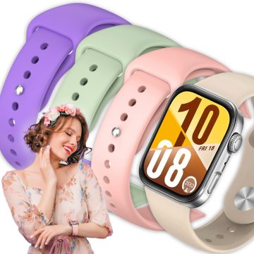 GS Silikonski remen za Huawei Watch Fit 4 / 4 Pro / 3, roza, bež, ljubičasta, zelena