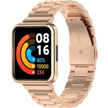 GS Narukvica od nehrđajućeg čelika za Xiaomi Redmi Watch 2 Lite, ružičasto zlatna
