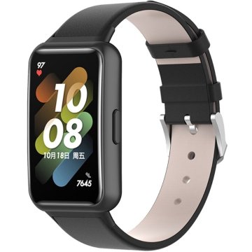 GS Remen od prave kože za Huawei Band 7, crni