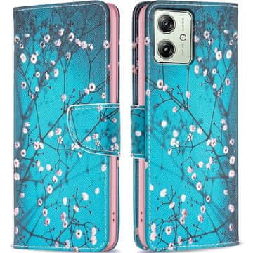 GS Preklopna futrola za Motorola Moto G54 5G, novčanik, Sakura plava