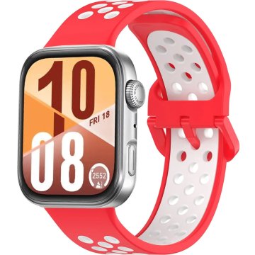 GS Silikonski remen za Huawei Watch Fit 4 / 4 Pro / 3, crvena / bijela