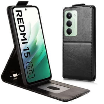 GS Preklopna futrola za Xiaomi Redmi 15 5G / 4G, preklopna futrola, crna